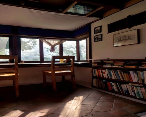 Natural sunlight streaming into a cozy reading corner